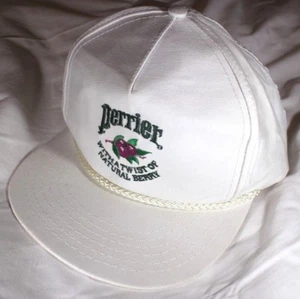 Vintage Perrier Berry Soda Beverage Hat Snapback Baseball Cap White Rare 90's - Picture 1 of 12