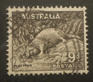 1937-49 Pre-Decimal 9d Brown Platypus *Australian* Stamp FU C&A WMK - Picture 1 of 2