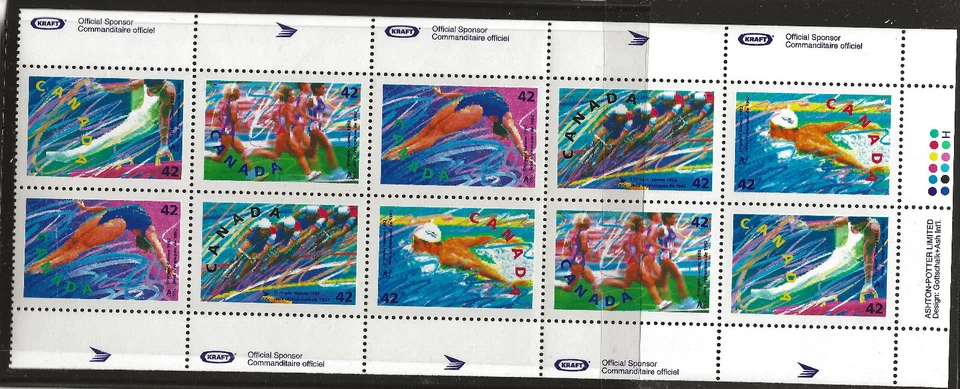 Canada Scott #1418b, Pane of 10 1992 Complete Set VF MNH - Image 1 of 1