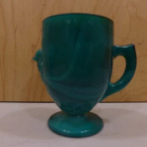 McKee Summit Vintage 3" KÜKEN & EIERBECHER Malachit Grün Schlacke Glas Huhn Becher - Bild 1 von 13