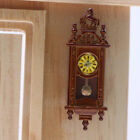 1:12 Mini Roman Vintage Wall Clock Dollhouse Decoration Brown-MI