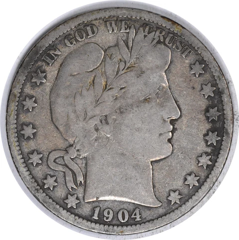 1904-S Barber Silver Half Dollar VG Uncertified #1128 Cover