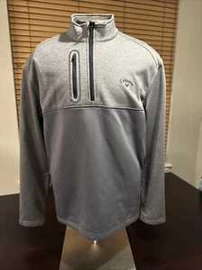 Callaway Golf 3/4 Zip Pullover Shirt Mens Sz XL Gray Long Sleeve Zip Pockets - Picture 1 of 5