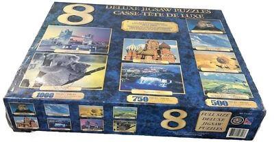 8 Deluxe Jigsaw Puzzles - 5500 Pieces Total 500 - 1000 Pieces Each (Sealed) - Image 1 of 3