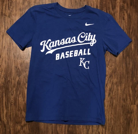 Kansas City Royals Baseball Nike T Shirt Adult Small MLB Royals Athletic Cut Cover