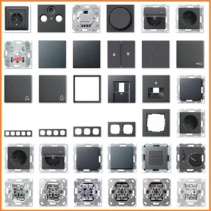 GIRA System 55 E2 Anthrazit USB Steckdose Rahmen Schalter Wippe Einsatz Taster - Bild 1 von 43