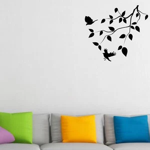 Tree Branch Leaves And Birds v2 Wall Sticker Decal Transfer Home Nature Vinyl UK - Picture 1 of 36