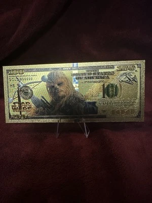 Billete de Chewbacca/Chewie Star Wars lámina de oro Star Wars novedad coleccionable Foto 1 de 2