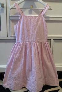 Polo Ralph Lauren Girls Pink Seersucker Dress Size 6 - Picture 1 of 6