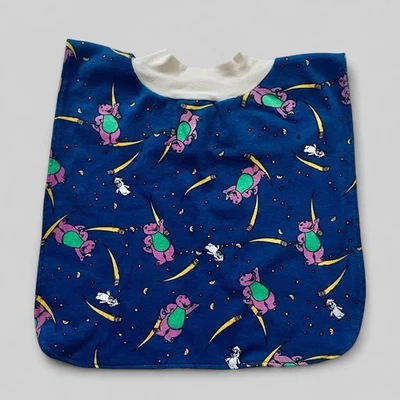 Babero de bebé Barney púrpura dinosaurio años 90’s personaje de dibujos animados hecho a mano nuevo de colección Foto 1 de 4