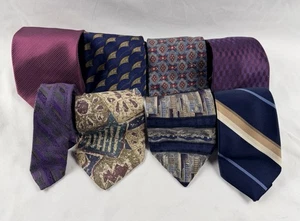 Men’s Neck Tie Lot of 8 Mixed Brands Patterns Colors Dress Business Classic - Picture 1 of 6