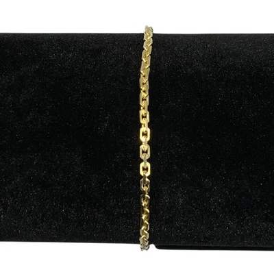 14K 镀金锚链手链 – 10 英寸 2 毫米 4 克 - 925 纯银 — 第 1/4 张图片