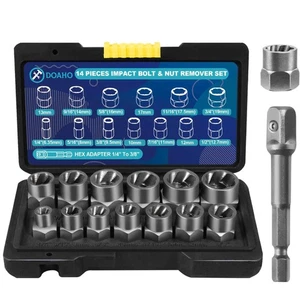 Bausatz Extractor de Tuercas de Impacto 14 Piezas Para Sacar Pernos Rotos Oxidados - Bild 1 von 8
