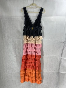 RARE 2010 Manoush Floor Length Silk Tiered Ruffle Dress NWT Size FR40 US8 - Picture 1 of 21