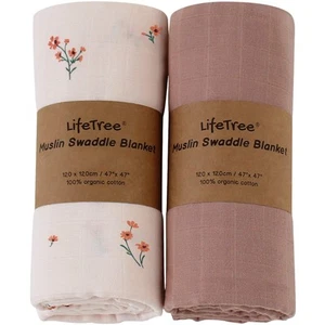 Baby Girl Swaddle Blankets, Muslin Swaddling Wrap Neutral Receiving Blanket f... - Picture 1 of 7