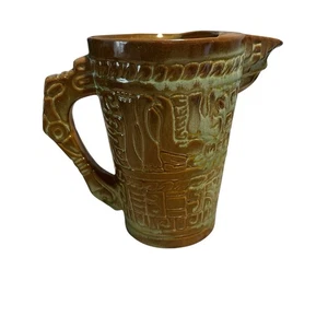 Frankoma Keramik Krug Maya Azteken Prärie grün - Bild 1 von 4