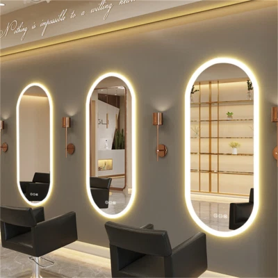 High Brightness LED Illuminated Mirrors Defog Dimmable Salon Bathroom Round Edge - image 1 of 4