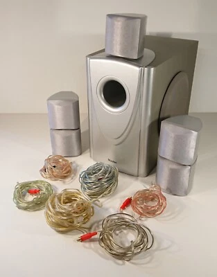 Mastec 5014/HT DVD RL58 Subwoofer E 5 Casse 5.1 Home Theatre Heimkino Argento - Immagine 1 di 4