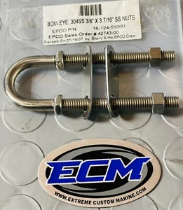 Epco Stainless Steel Bow And Transom Eye 3/8" x 3 7/16" 304SS  OEM  16-124-51000 - Imagen 1 de 14