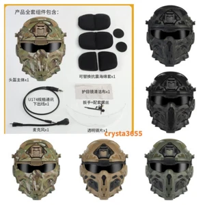 New Assault Tactical Helmet W/ Built-in Headset Anti-fog Fan Modular Black Lens  - Picture 1 of 19