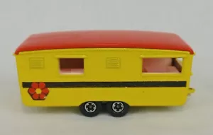 vintage 1970 MATCHBOX LESNEY SUPERFAST yellow caravan trailer - Picture 1 of 8