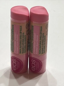 2 Pack Eos 100% Natural & Organic Lip Balm Stick - Strawberry Sorbet 0.14 oz NEW - Picture 1 of 3
