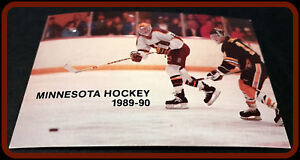 1989-90 MINNESOTA GOPHERS STROHS BEER HOCKEY POCKET SCHEDULE FREE SHIPPING