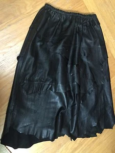 Vintage schwarz THRASHED LEATHER DYSTOPIA SKIRT Steam Punk S/M GOOD OLD TIMES INC  - Bild 1 von 10
