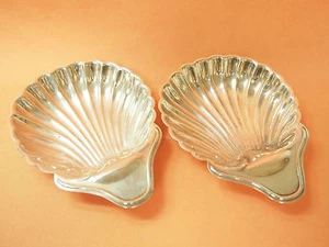 VINTAGE SILVER PLATE SHELLS MADE IN ENGLAND MARKED ''EL UNDER CROWN'' - Picture 1 of 12