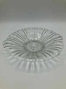Vintage Clear Old Cafe Jeanette Glass Co Tab Handle Low Candy Dish Approx 8 1/2” - Picture 1 of 6