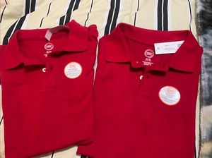 Wonder Nation Boys XL (14-16) Lot 2- Red T-shirts Short Sleeved Button Up - Picture 1 of 2