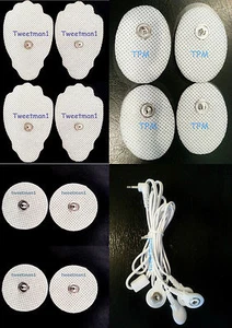 ELECTRODE LEAD CABLE (2.5mm Plug) +4LG +4SM OVAL +4SM PADS FOR DIGITAL MASSAGER - Picture 1 of 5