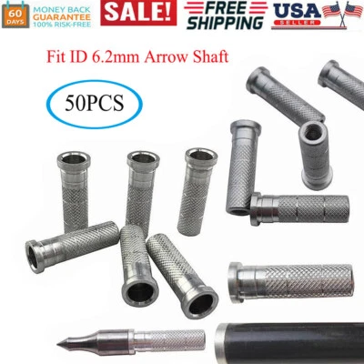 50 piezas de insertos de flecha de aluminio aptos para ID.244/6,2 mm hágalo usted mismo eje de flecha tiro con arco tiro con arco Foto 1 de 4