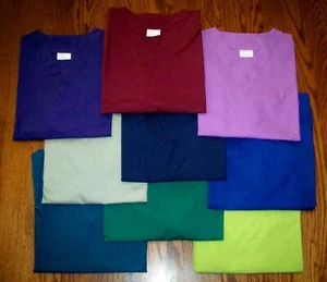 SCRUBS SHIRT TOP womens  Lily Uniform Polyester & Cotton Blend 9 Colors - Picture 1 of 13