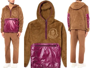 Moncler Sherpa Faux Fur Popover Fleece Jacket Coat Pullover - Picture 1 of 12