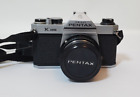 Pentax Asahi K1000 35 mm silberne schwarze Filmkamera mit 50 mm Pentax Objektiv Vintage