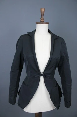 Cardigã Sarah Pacini preto manga longa gola V profunda gravata frontal tamanho P/M - Imagem 1 de 4