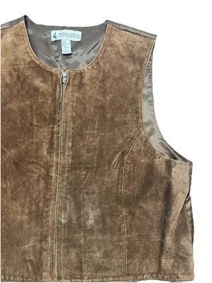 Chaleco de Cuero Marsh Landing Vintage Western Años 90 Cremallera Completa Mujer’s Grande Motocicleta Foto 1 de 4