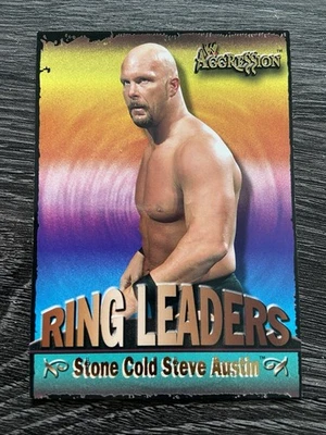 STONE COLD STEVE AUSTIN RL 4 2003 Fleer WWE Aggression Wrestling RING LEADERS - Image 1 of 2