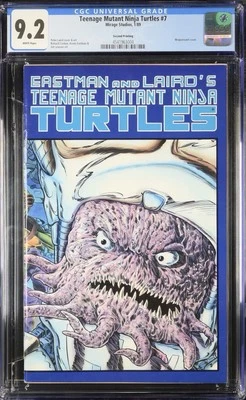 TEENAGE MUTANT NINJA TURTLES #7 2nd Print (1989) CGC 9.2 NM-🐢Wraparound Cover - Image 1 of 2