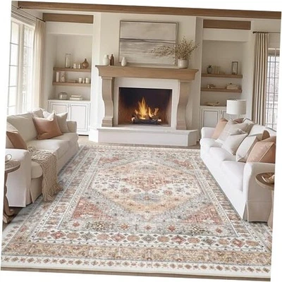  Alfombras de área 8x10 para sala de estar, alfombras lavables antideslizantes con respaldo, grandes de colección  Foto 1 de 4