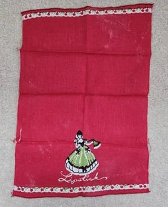 VINTAGE LADIES Red LIPSTICK Novelty Handkerchief Hanky *ISSUES* - Picture 1 of 10