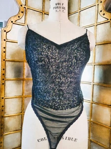 Beaded naked bodysuit on stretch netting - Picture 1 of 5