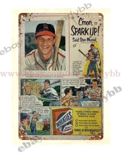 Letreros de hojalata de pub cervecero 1953 Wheaties Stan Musial letrero de hojalata de metal - Imagen 1 de 4