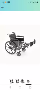 Invacare Wheelchair Elevating Legrests, Composite Footplates, Padded Calf Pads, - Picture 1 of 3