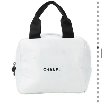 CHANEL Mini Tote Cosmetic Pouch White Novelty Non-Sale Item From Japan - Image 1 of 2