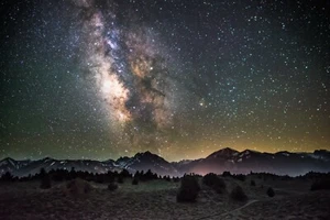 Night Sky Mammoth Lakes Snow Winter Mountain Nature Star Poster Picture Wall Art - Picture 1 of 1