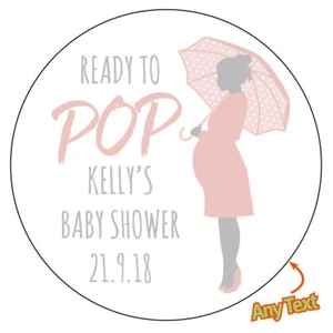 48 x READY TO POP Baby Shower Personalised Stickers Party Bag Gift stickers 658 - Picture 1 of 7