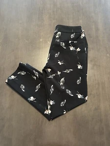 Elaine Rose Pants Women’s Size 6 Black Floral Pattern - Picture 1 of 5
