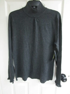 NEW WITH TAGS * DILLARD'S * INVESTMENTS * GRAY * LONG SLEEVE * TURTLENECK * XL * - Image 1 of 4